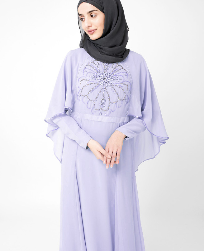 Eventide Blue Embellished Gown, Maxi, Jilbab, Abaya