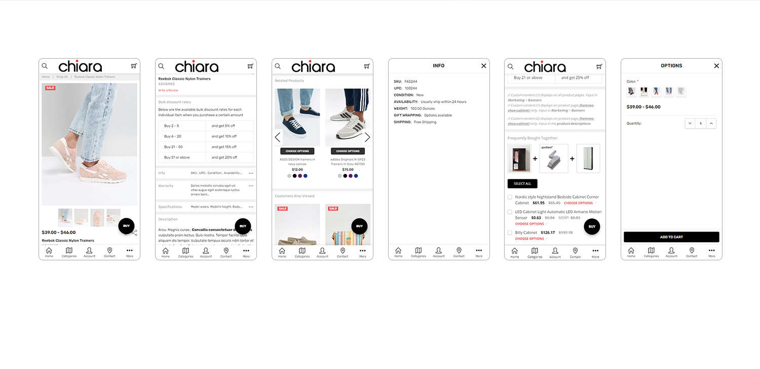 Product page on mobile.
