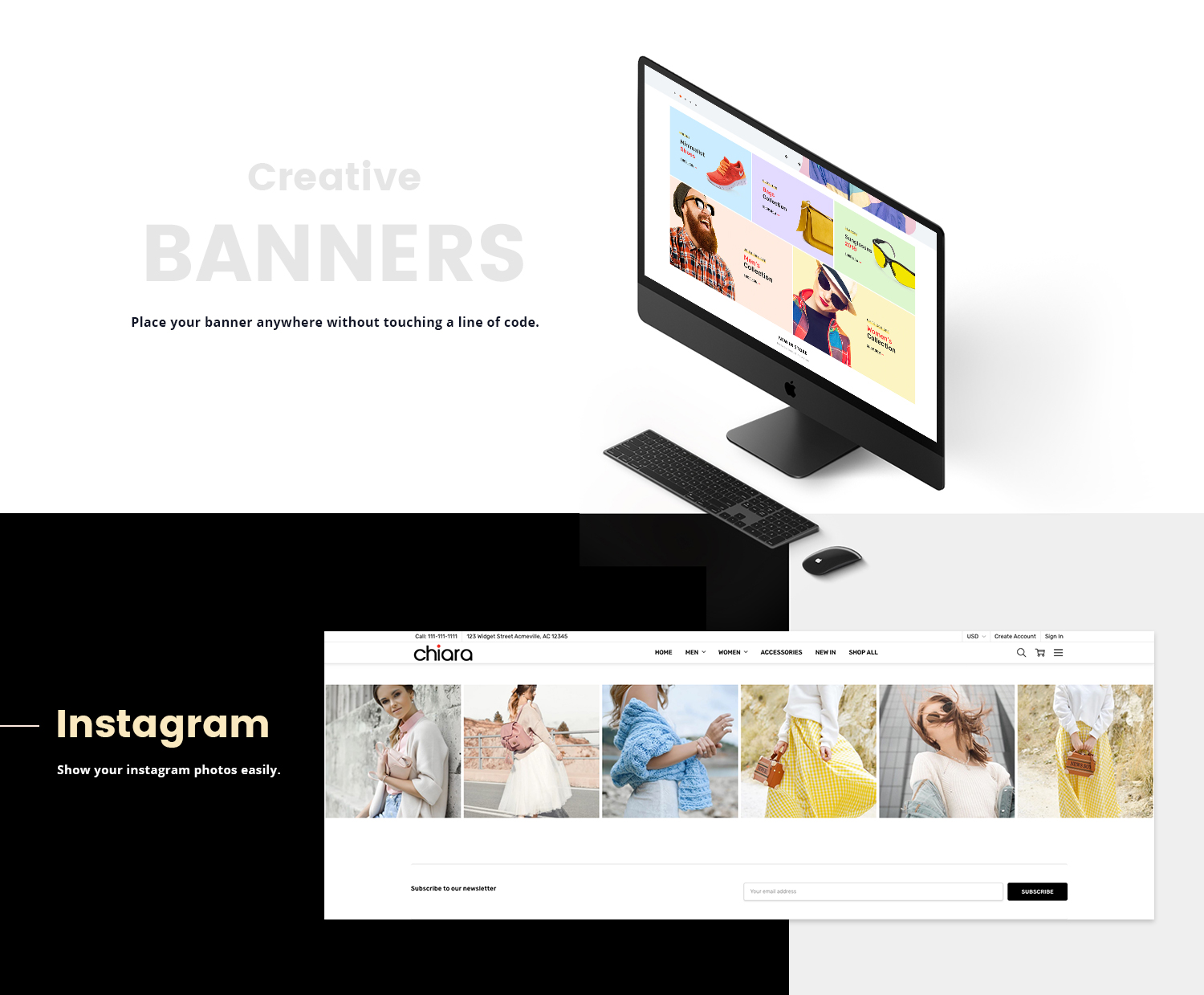 Creative banners. Place your banner anywhere without touching a line of code.