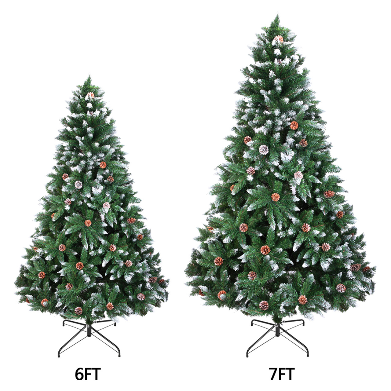 Christmas Tree 7FT 1350 Branch Flocking Spray White Tree Plus Pine Cone