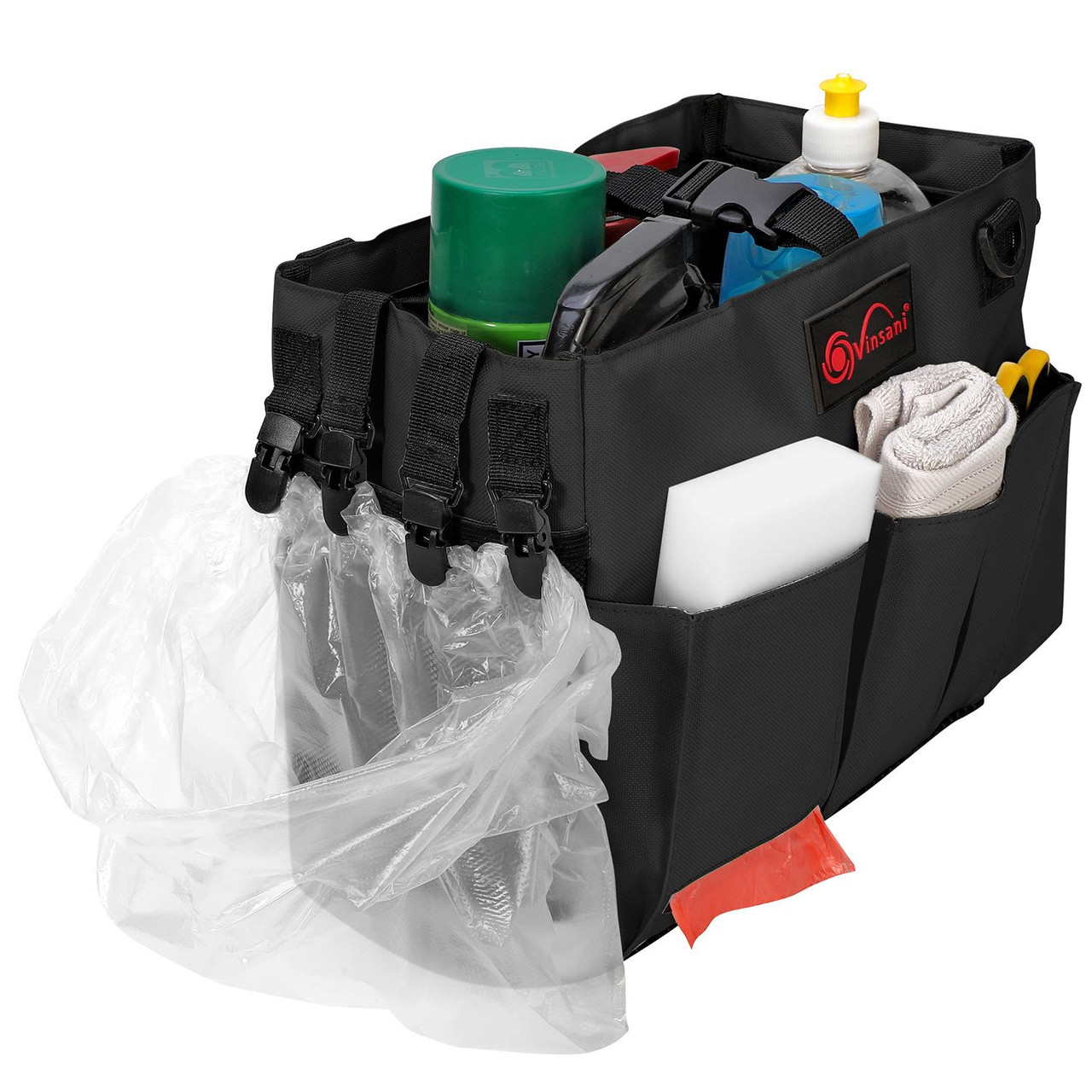 Cleaning Caddy Multifunctional Storage Organiser Bag Large Black