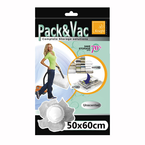 Pack&Vac Vacuum Storage Bag 50cm x 60cm Black - Unscented