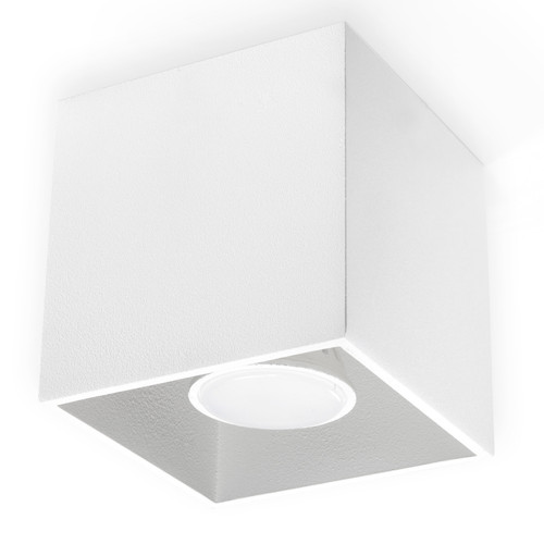 Ceiling Lamp QUAD 1 White Square Shape Modern Loft Design LED GU10
