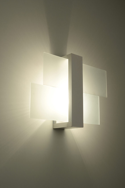 Wall Lamp FENIKS 1 White Wood/Glass Modern Scandinavian Design LED E27