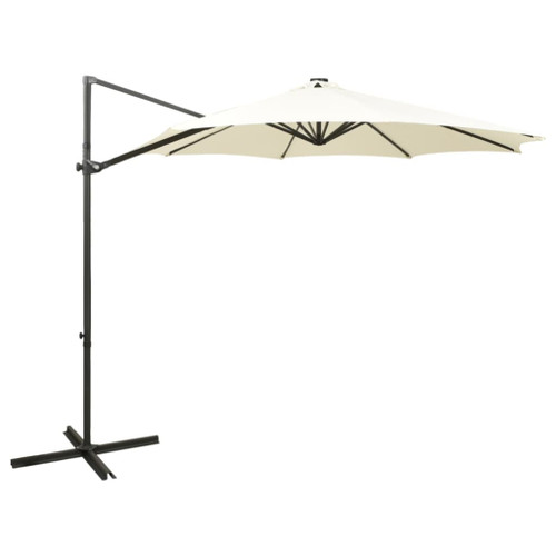 Cantilever Umbrella with Pole and LED Lights  300 cm