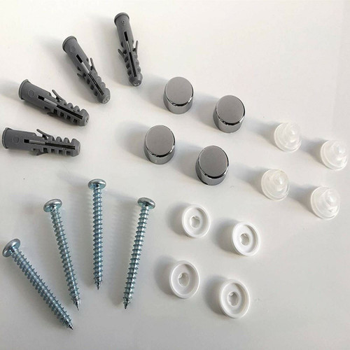 Drilled Morrors Spares-screws raw plugs and chrome caps