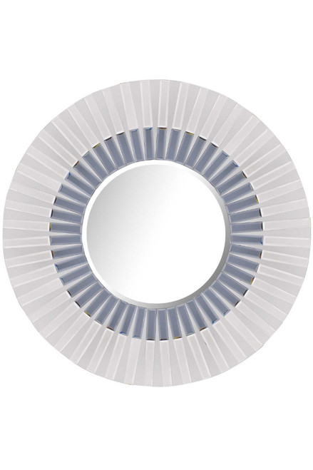 All Glass Stylised Round Wall Mirror