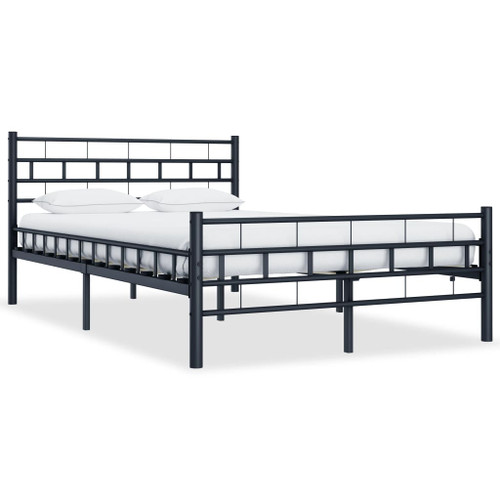 Bed Frame Metal 120x200 cm to 200x200cm in Black & White