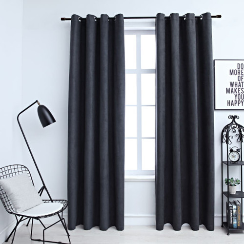 Blackout Curtains with Metal Rings 2 pcs