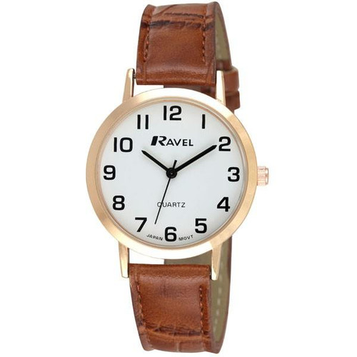 Ravel Gents Classic Strap Watch Brown / Gold R0102.14.1A