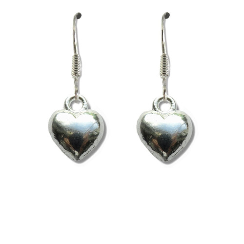 Puff Heart Drop Earrings