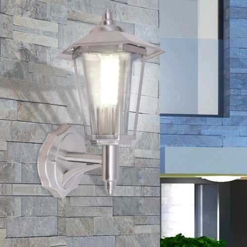 Outdoor Uplight Wall Lantern Stainless Steel