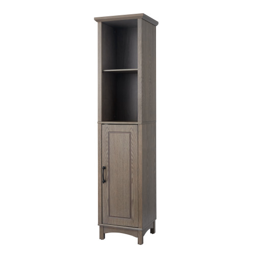 Wooden Bathroom Tall Linen Tower Storage Cabinet EHF-F0012