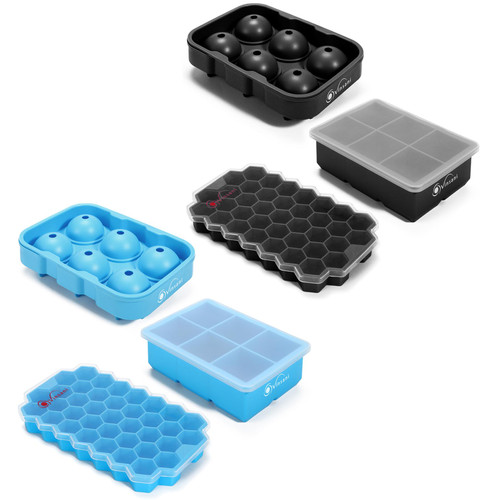 3 Pack Ice Cube Tray Easy-Release Silicone Flexible Ice Mould Tray