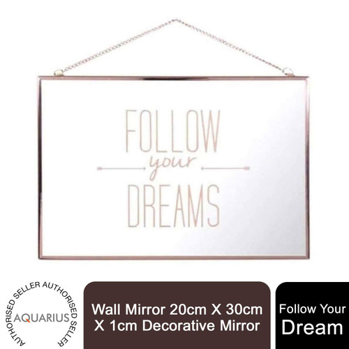 Wall Mirror 20cm X 30cm X 1cm Decorative Follow Your Dream Mirror