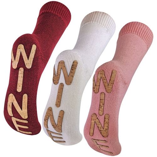 Ladies Novelty Wine Slipper Socks
