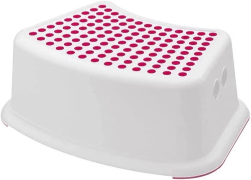 Plastic Child Foot Step Stool Anti-Slip Cover on Top For Children  Toddlers Pink