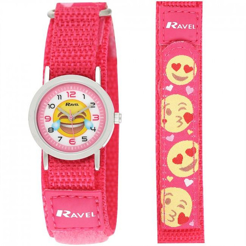 Ravel Unisex Velcro Emoji Watch Blue/Pink R1507.58