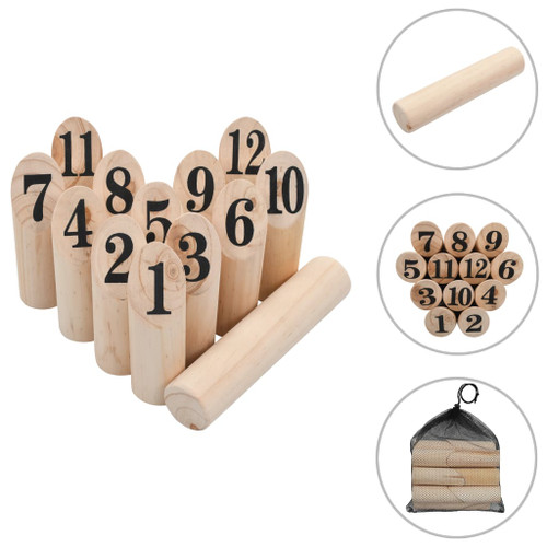 Number Kubb Game Set Wood