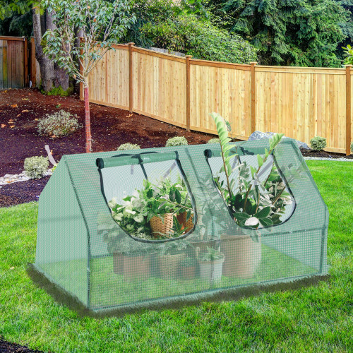 Mini Greenhouse With 2 Windows, Plant Flower Herbs Growing 120cmx60cmx60cm