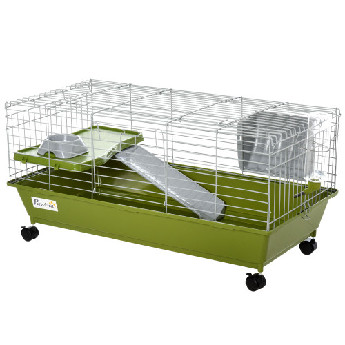89cm Small Animal Home Cage for Rabbit Ferret Chinchilla w/ Wheels Green