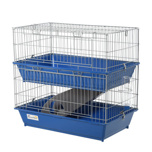 2-Tier Small Animal Cage for Rabbit Ferret Chinchilla w/ Accessories Ramp
