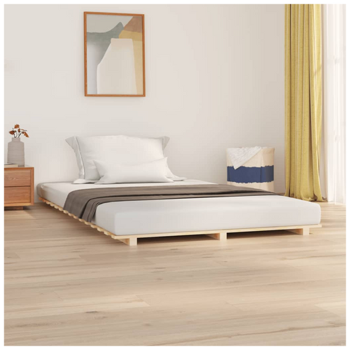 Bed Frame 140x190 cm Solid Wood Pine