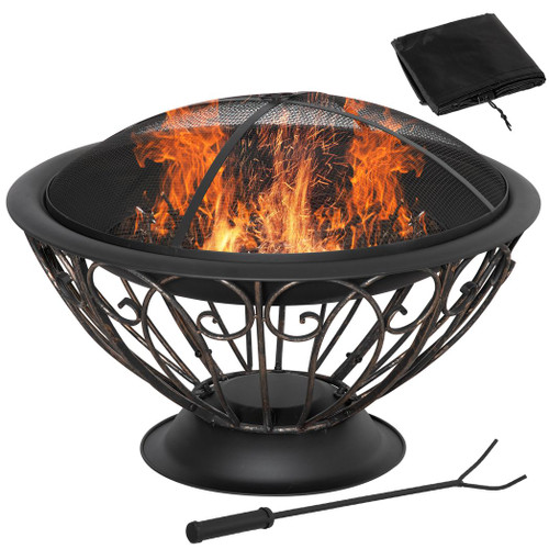 Fire Pit Metal Fire Bowl Fireplace Patio Heater for Garden, Backyard