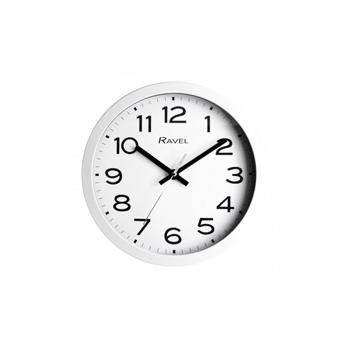 Ravel 25cm White Dial White Wall Clock R.WC.25.4