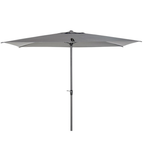 2.58m Aluminium Garden Parasol Sun Umbrella Angled Canopy Grey