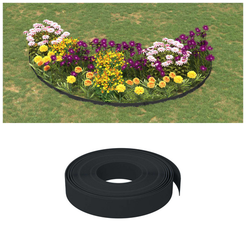 Garden Edgings 5 pcs Black 10 m 10 cm Polyethylene