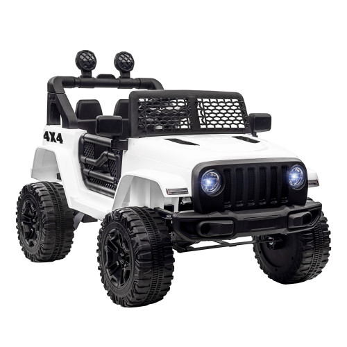 12V Kids Electric Ride On Car Truck Off-road Toy Remote Control White HOMCOM