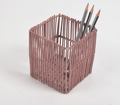 Handwoven Cane Eco-Friendly Pen Stand