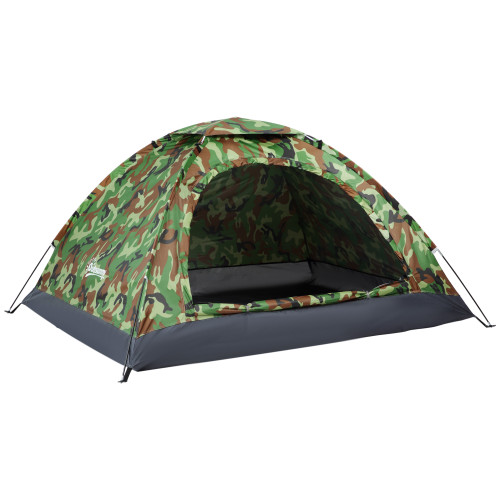 Camping Tent for 2 Person Dome Tent w/ Storage Pocket Multicoloured Outsunny