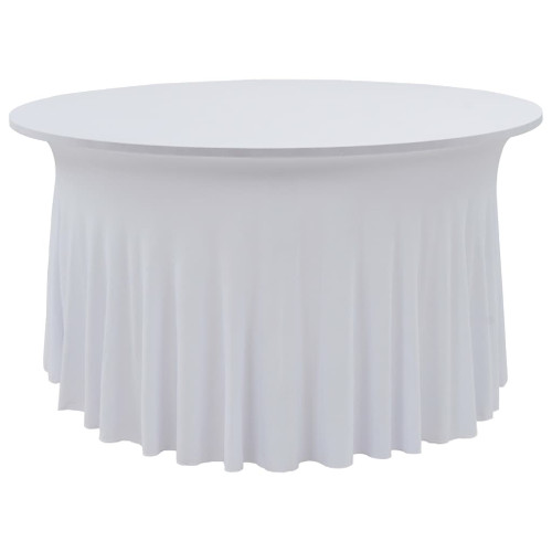 2 pcs Stretch Table Covers with Skirt 150x74 cm White