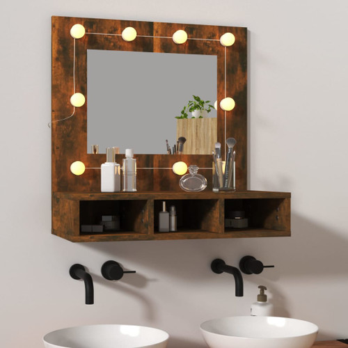 Mirror Cabinet with LED 60x31.5x62 cm