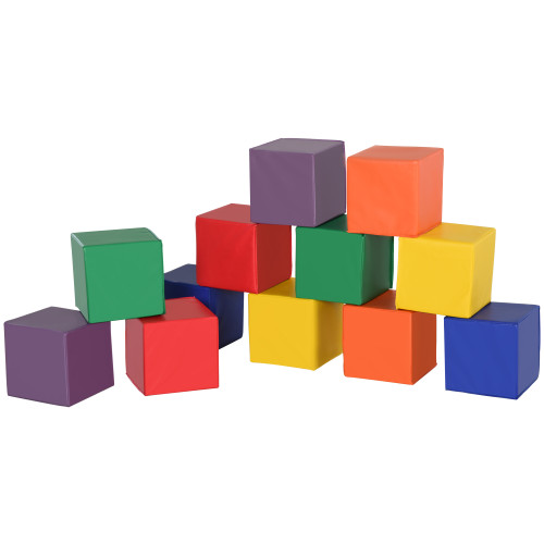 12 Piece Kids Soft Play Blocks Soft Foam Toy Building Stacking Block HOMCOM