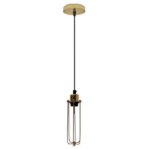 Single Ceiling E27 Pendant Light with Wire Cage - Industrial Vintage Hanging Lamp