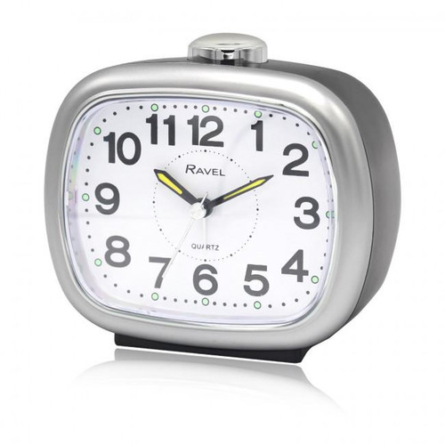 Ravel Large Sized Bedside Quartz Alarm Clock - Black/Silver RC045.13
