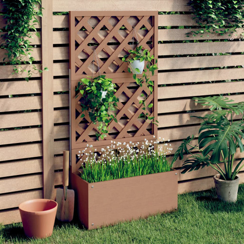 Trellis Planter Brown 65x33x135 cm WPC