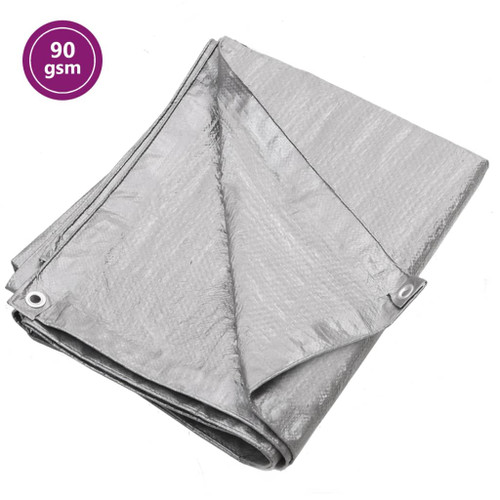 Tarpaulin 90 g/m² 2x3 m Grey HDPE