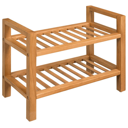 Shoe Rack with 2 -5 Shelves 50x27x40 cm to 100 x 27 x 100 cm Solid Oak Wood