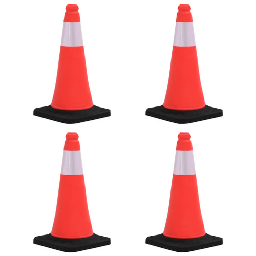 Reflective Traffic Cones with Heavy Bases 4 pcs 50 cm