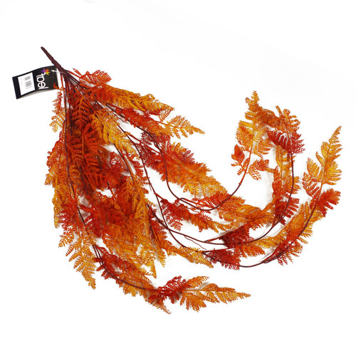 100cm Artificial Hanging Maidenhair Fern Plant Autumn Orange