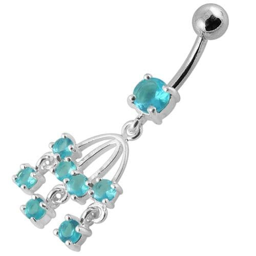 Fancy  chandeliers Dangling Curved Bar Belly Ring