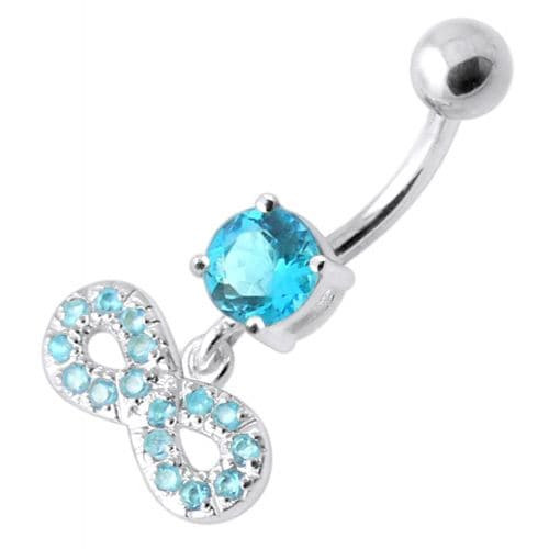 Infinity Sign Jeweled Navel Belly Ring