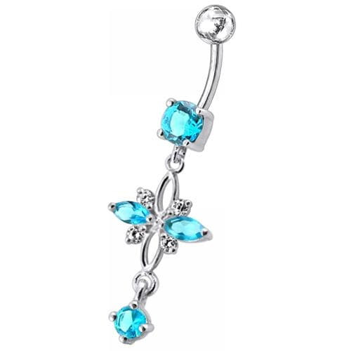 Fancy  Jeweled Dangling Navel Belly Button Ring