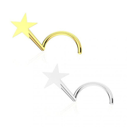 14ct Gold Plain Star Nose Screw