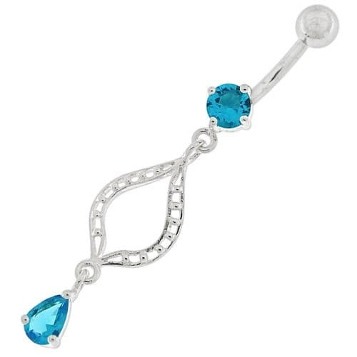 Ellipes Shape Dangling Belly Button Ring