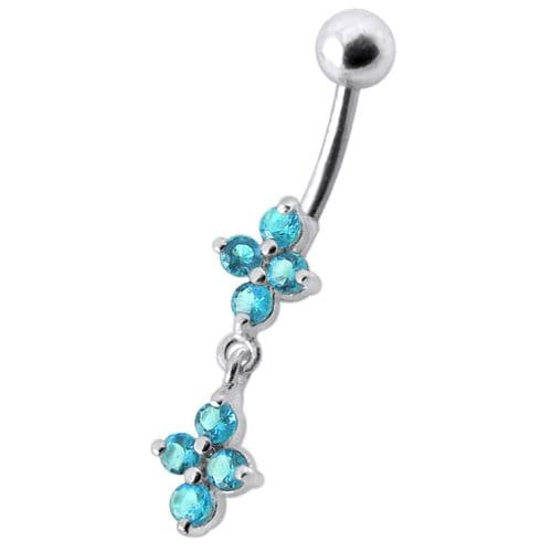 Fancy  Studded Dangling Body Jewelry Navel Ring